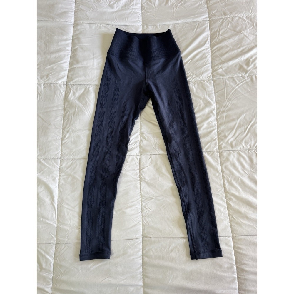 by Avocado Activewear High Waisted Leggings Seamless Navy Blue Small/ XS EUC